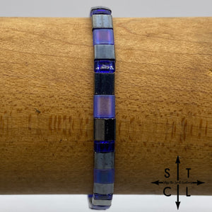 Tila Bracelet Blue Matte Blue Gunmetal Silver