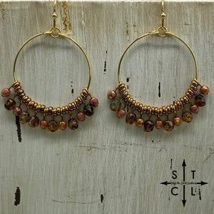 Tortoise Mauve On Gold Rebecca Earrings