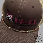 Load image into Gallery viewer, Orange Beige Silver Trucker Hat Chain
