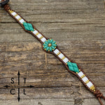 Load image into Gallery viewer, Turquoise White Gold Daisy
