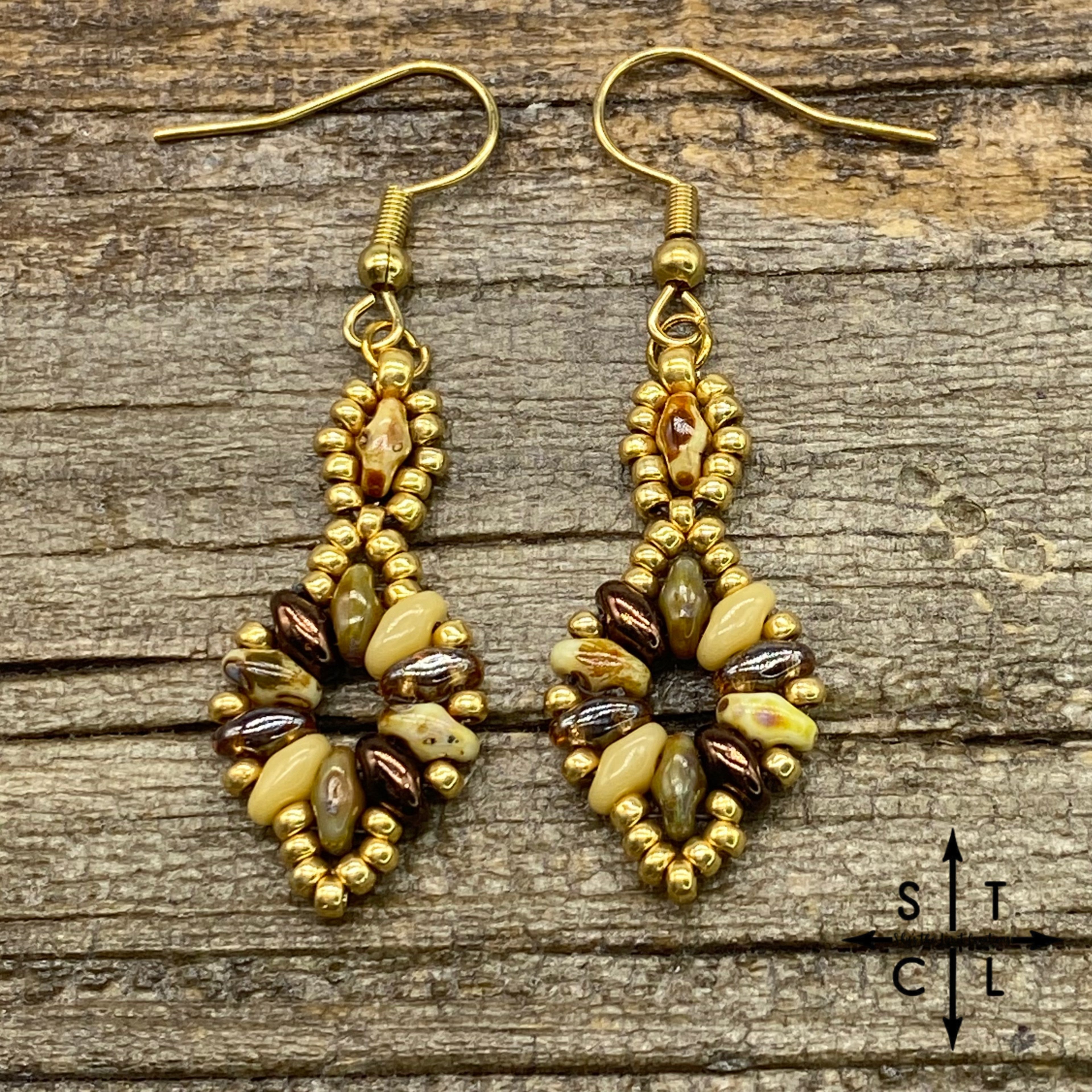 Picasso Bone Brown Beige Dallis Earrings