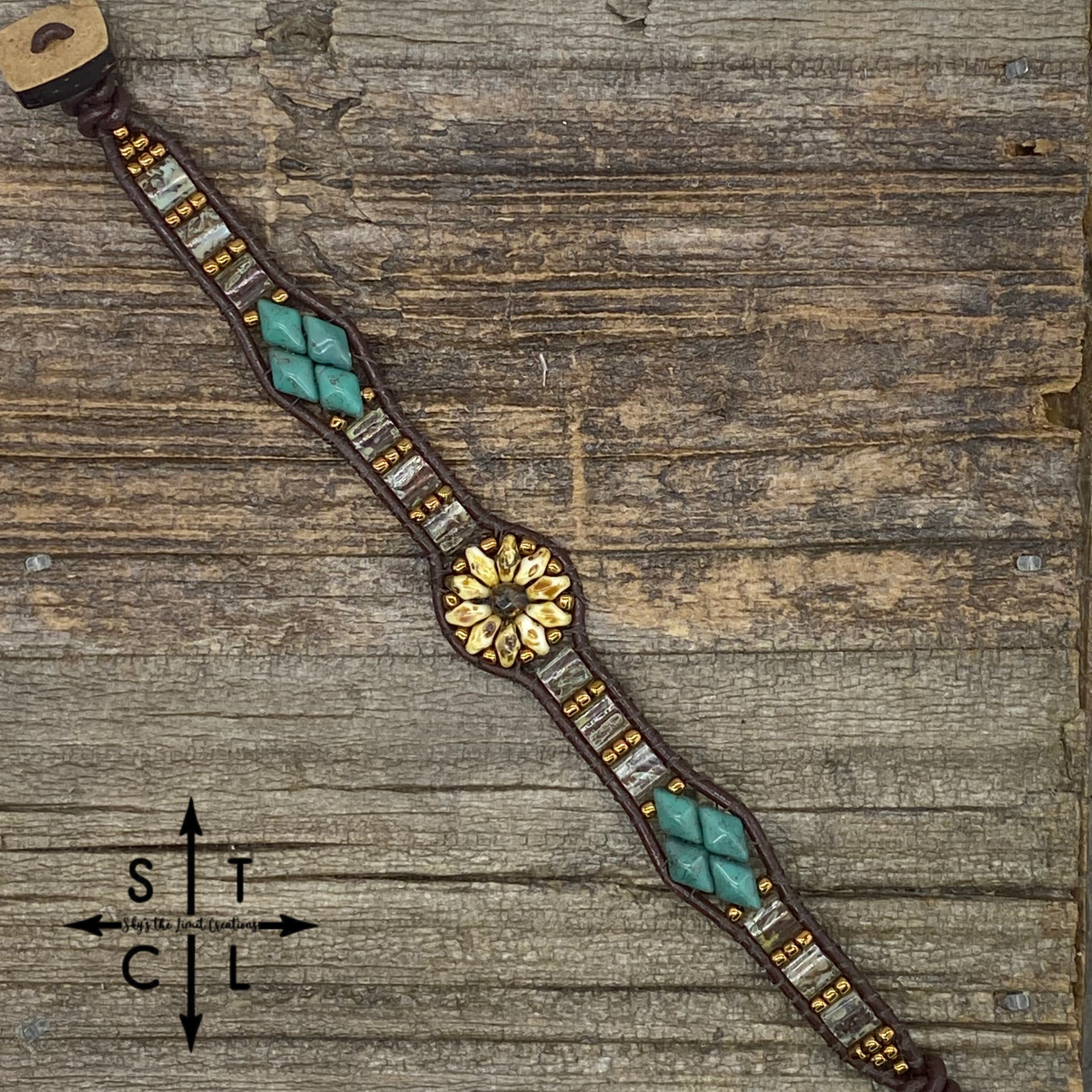 Picasso Bone Picasso Amber Turquoise Daisy