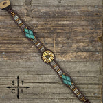 Load image into Gallery viewer, Picasso Bone Picasso Amber Turquoise Daisy
