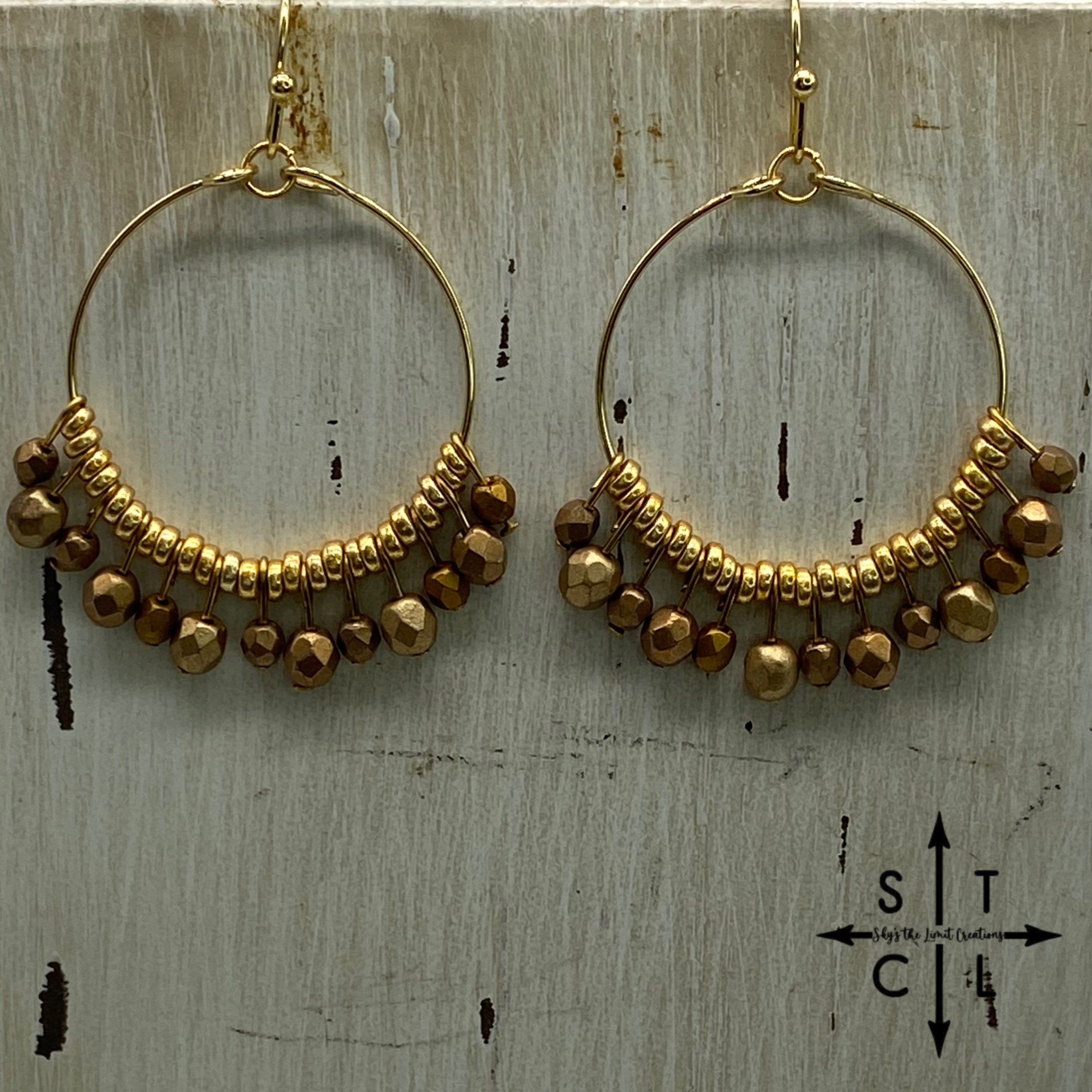 Mix Metal On Gold Rebecca Earrings
