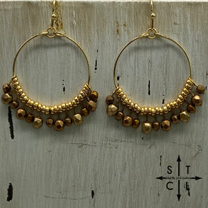 Mix Metal On Gold Rebecca Earrings