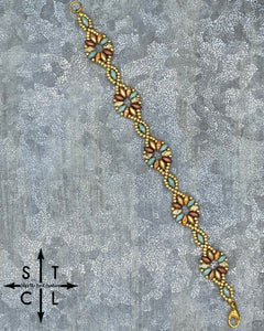 Turquoise Copper Gold Apricot Picasso Bone Gold Dallis Bracelet
