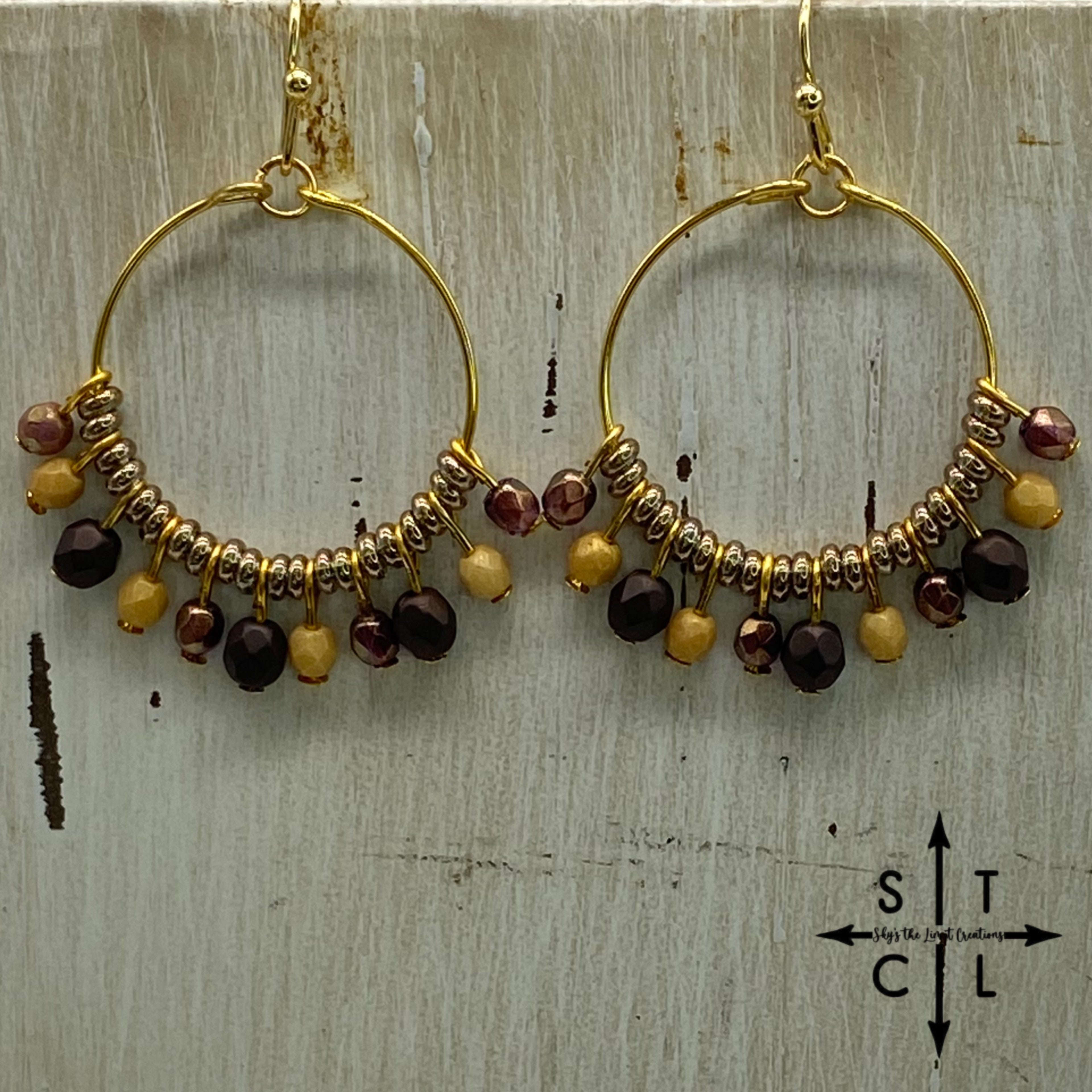 Rebecca Mini Earrings Brown Beige