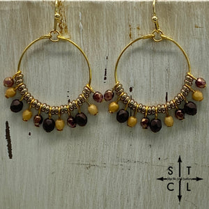 Rebecca Mini Earrings Brown Beige