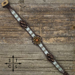 Load image into Gallery viewer, Amber Sea Foam Green Metallic Brown Daisy
