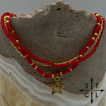 Load image into Gallery viewer, Red Gold Stretchy Anklet
