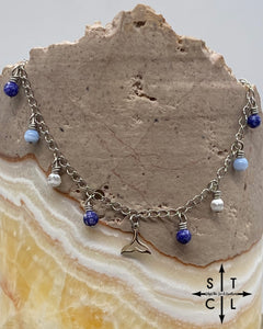Mermaid Tail Mix Blue White Katy Anklet