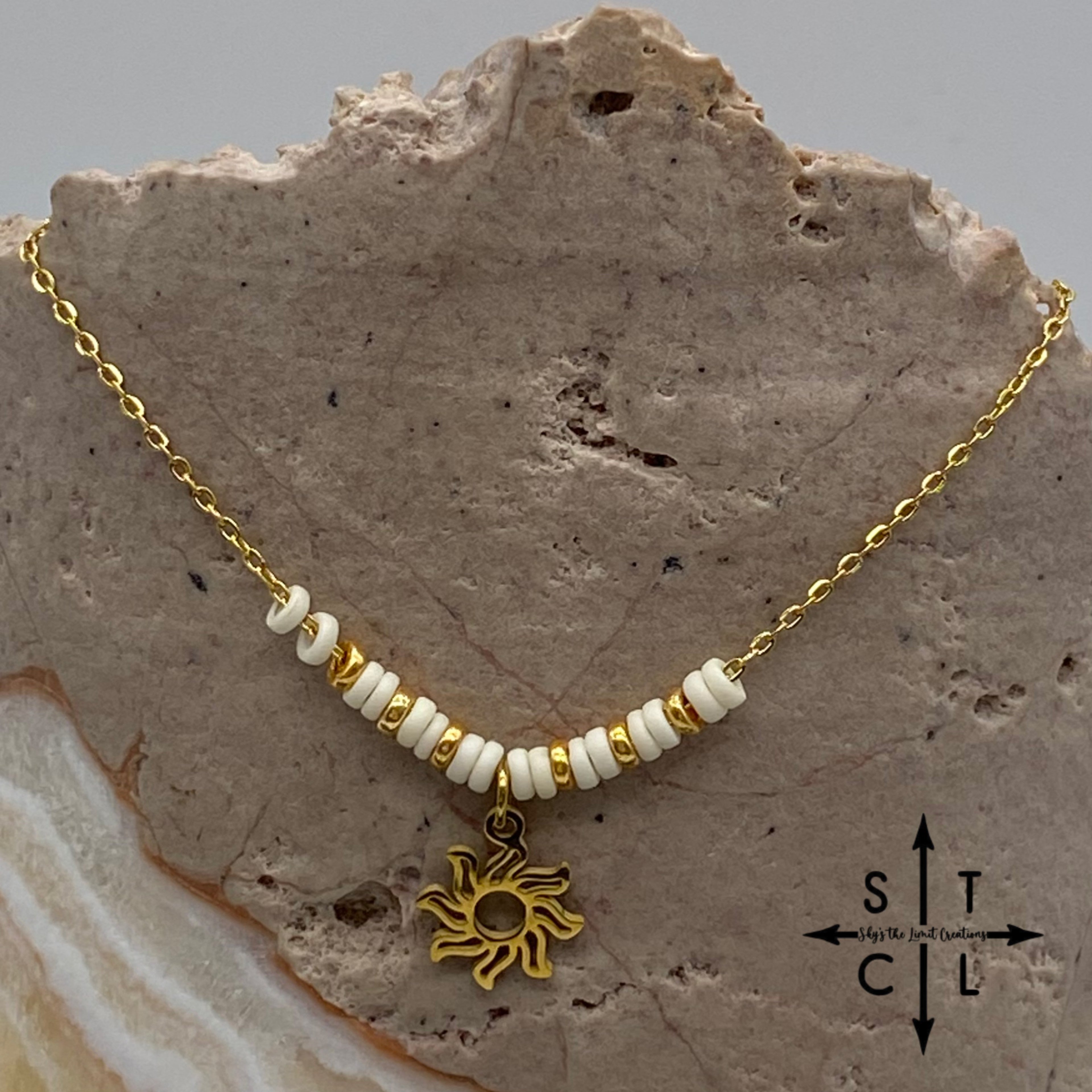 Off White Sun Charm Necklace