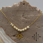 Load image into Gallery viewer, Off White Sun Charm Necklace
