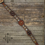 Load image into Gallery viewer, Dark Bronze Orange Picasso Clear Gold Daisy
