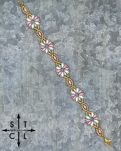 Lilac White Clear Shimmer Gold Dallis Bracelet