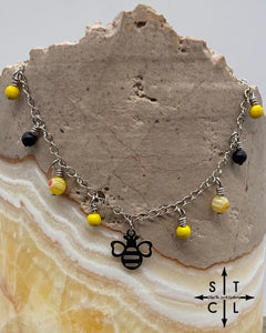 Bee Yellow Black Katy Anklet