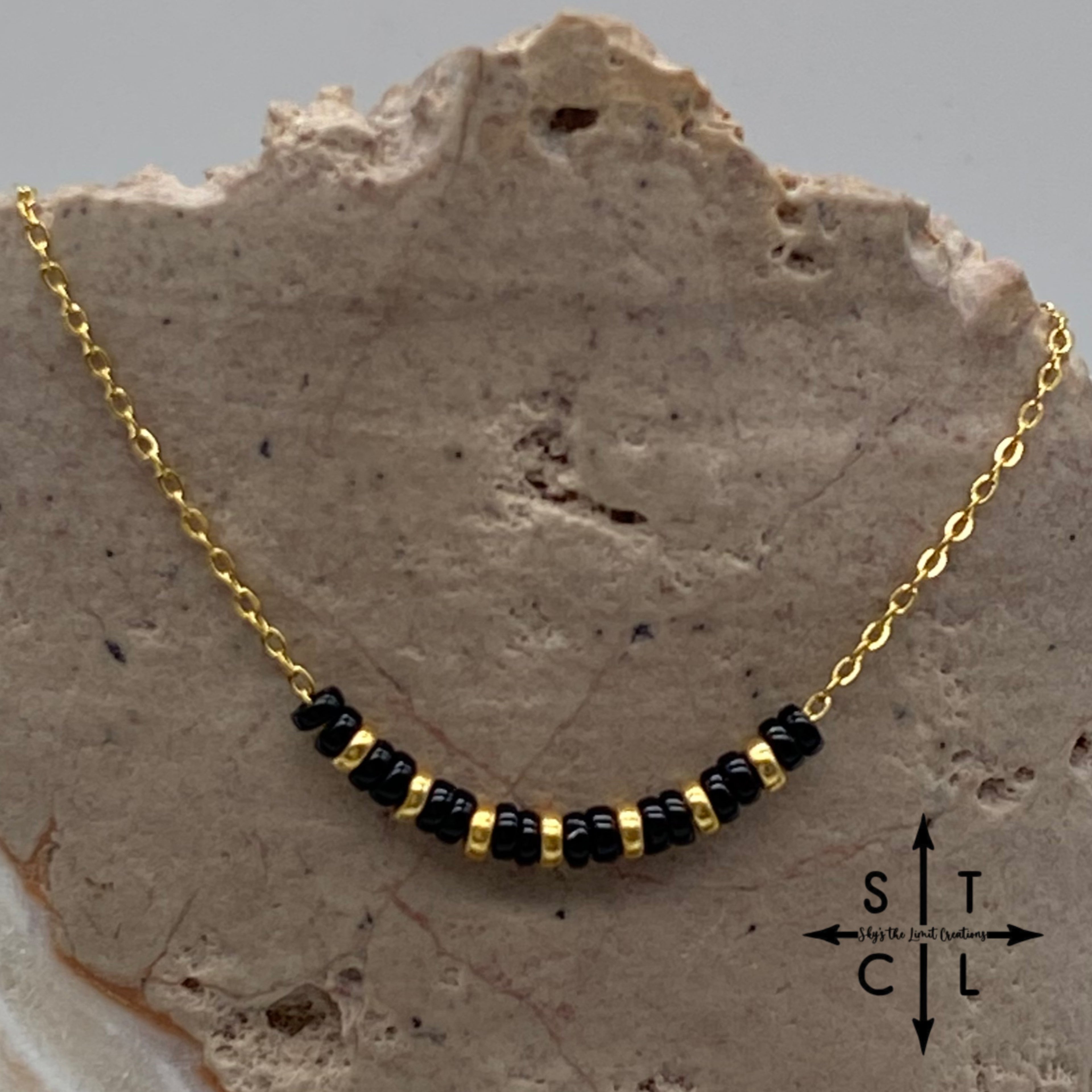 Black Gunmetal Silver No Charm Necklace