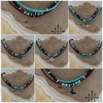 Load image into Gallery viewer, Turquoise Maroon Black White Silver Stretchy Anklet
