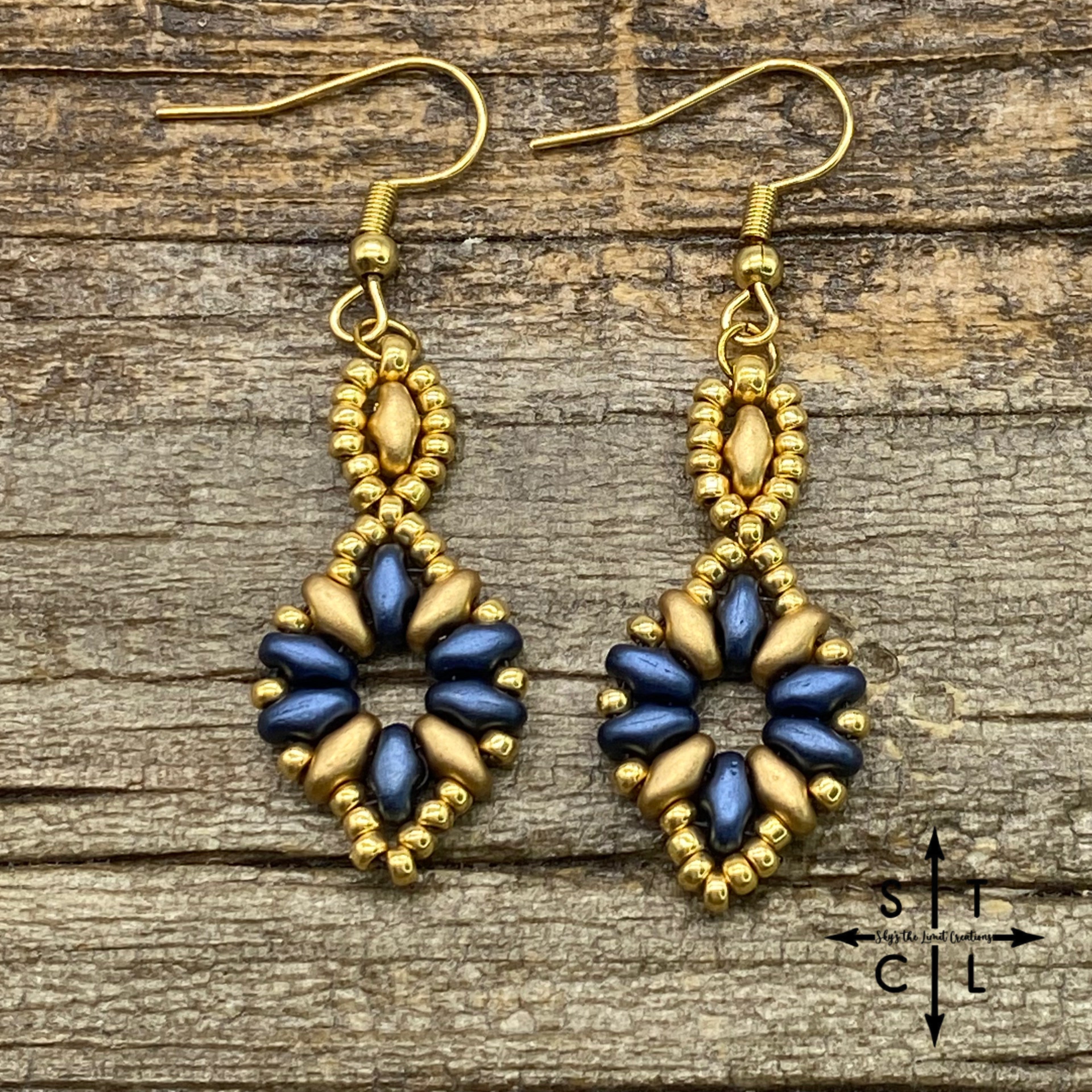 Navy Gold Dallis Earrings