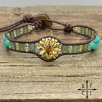 Load image into Gallery viewer, Picasso Bone Turquoise Picasso Turquoise Daisy
