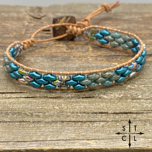 Christine Picasso Turquoise Metallic Turquoise Peacock Silver Bracelet