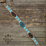 Load image into Gallery viewer, Clear Turquoise Metallic Brown Daisy

