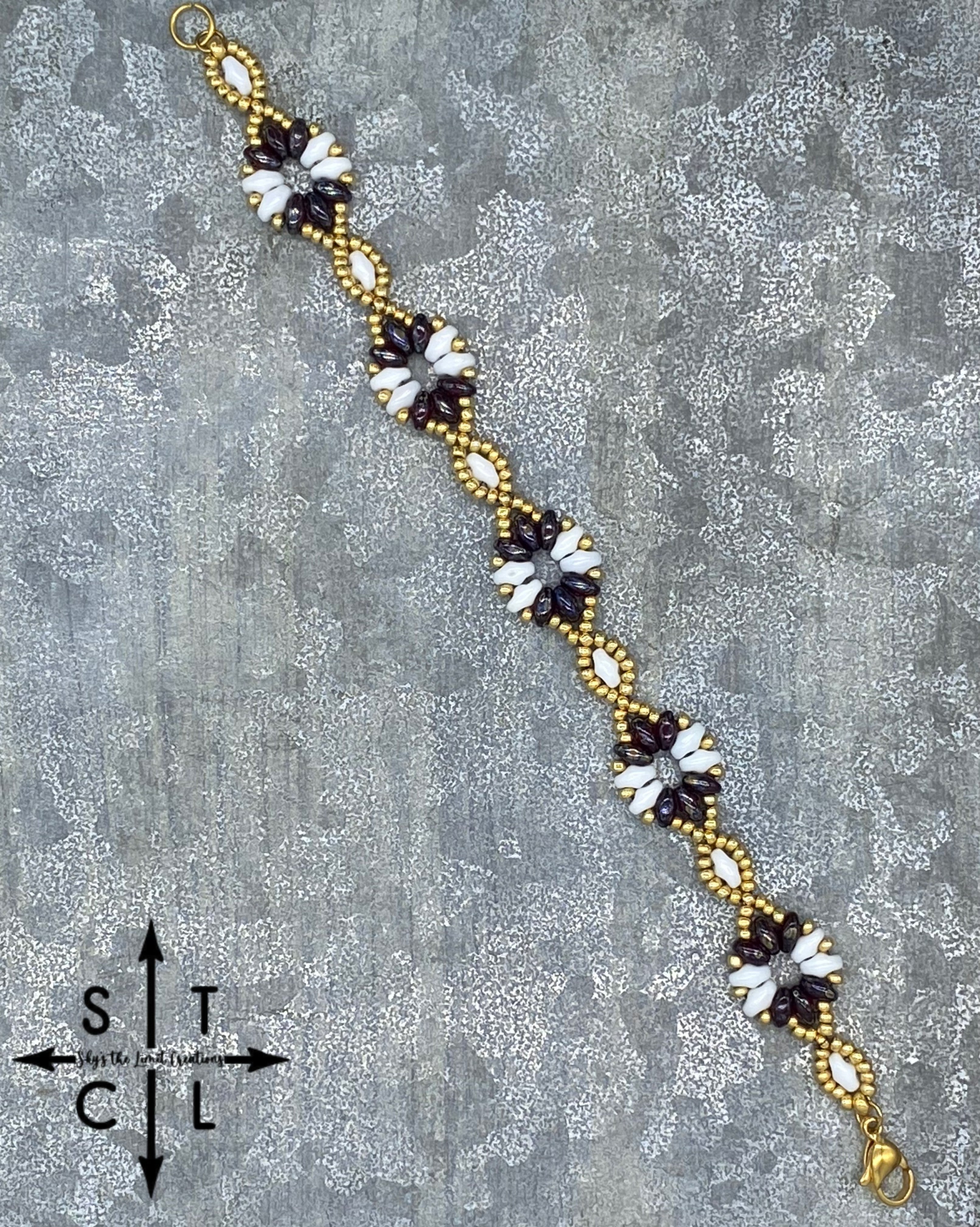 Maroon White Gold Dallis Bracelet