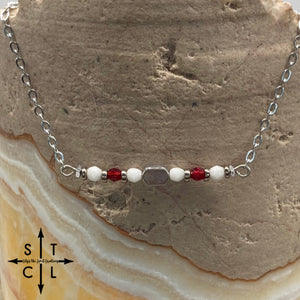 White Silver Maroon Barbara
