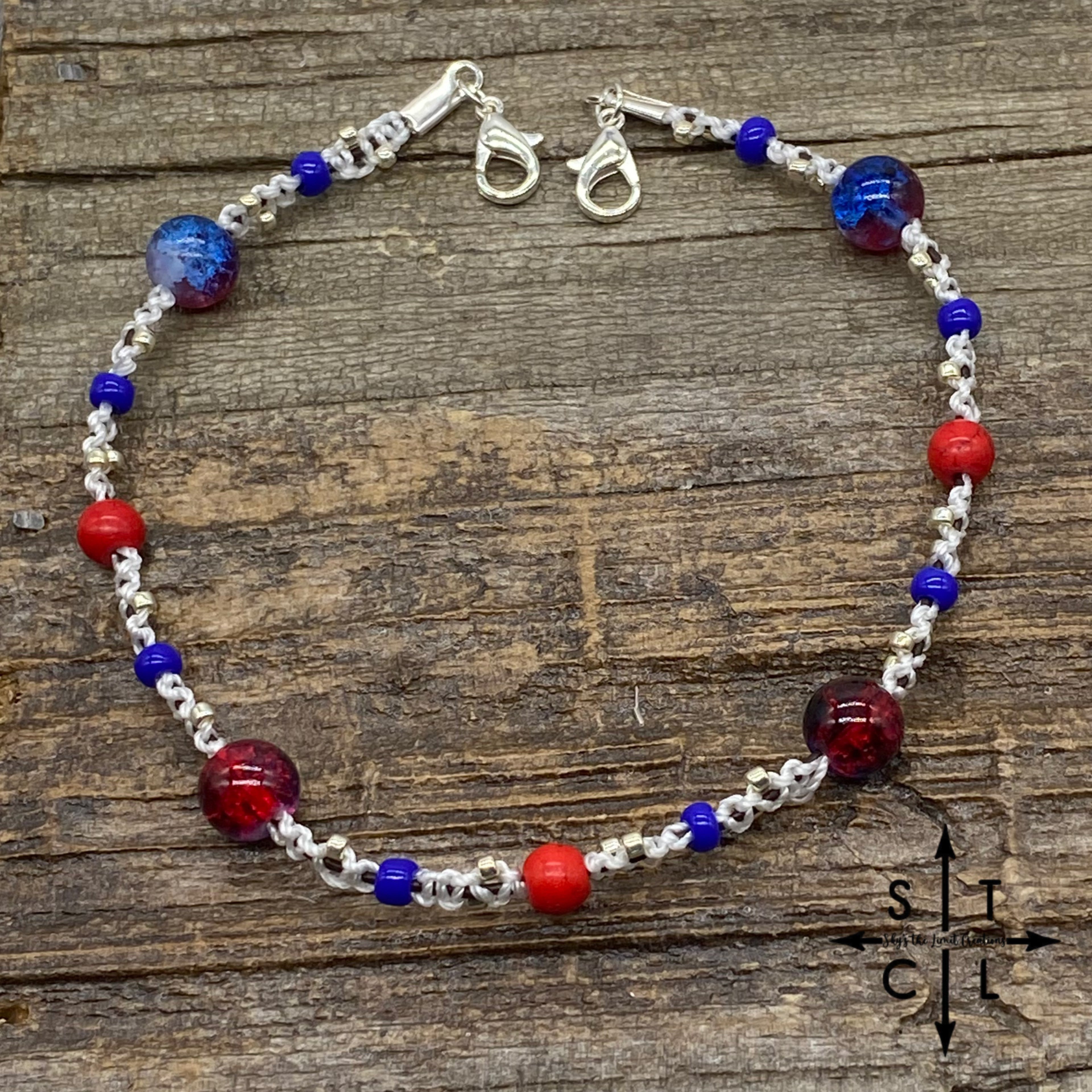 Red Blue White Silver Trucker Hat Chain