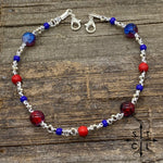 Load image into Gallery viewer, Red Blue White Silver Trucker Hat Chain
