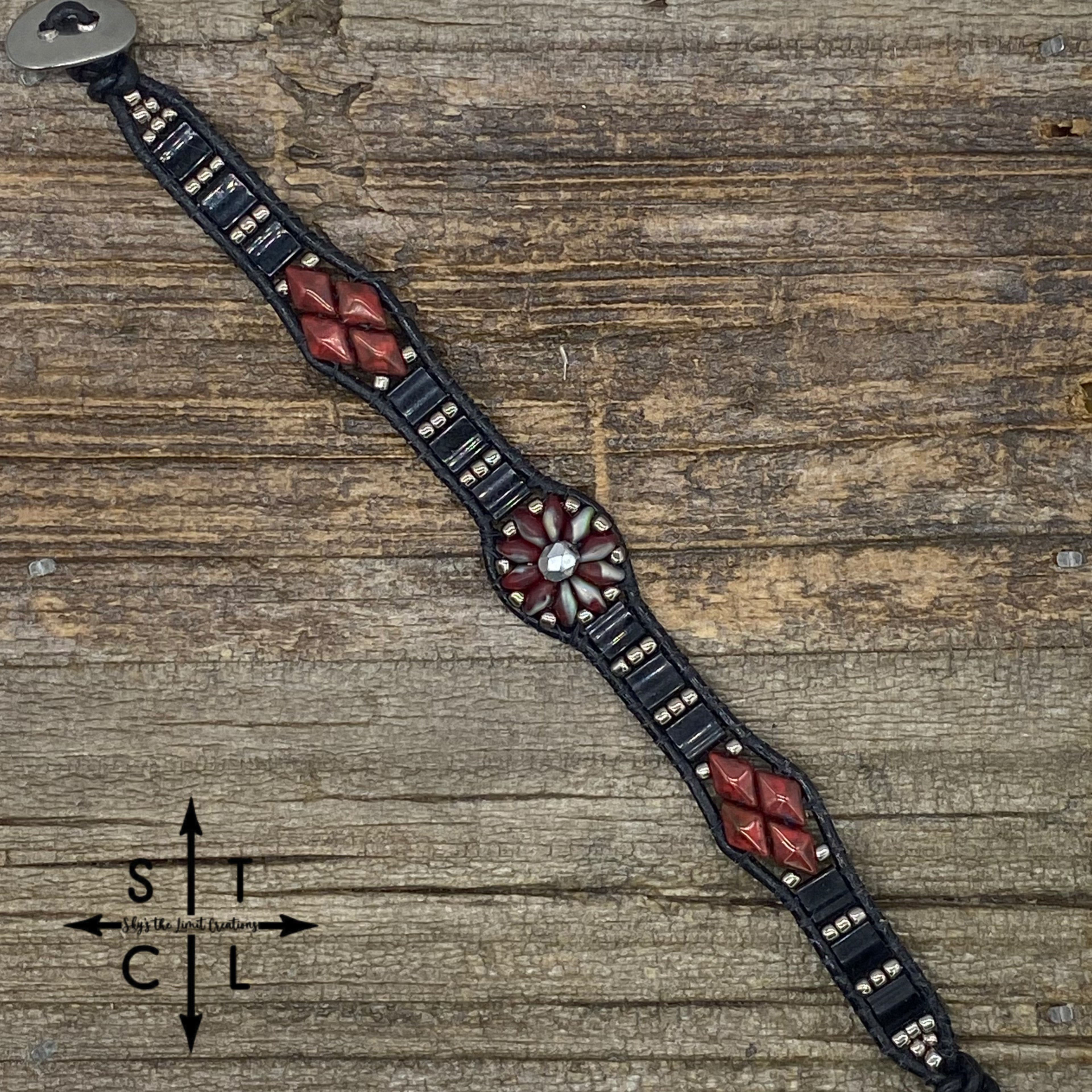Red Silver Black Picasso Red Daisy