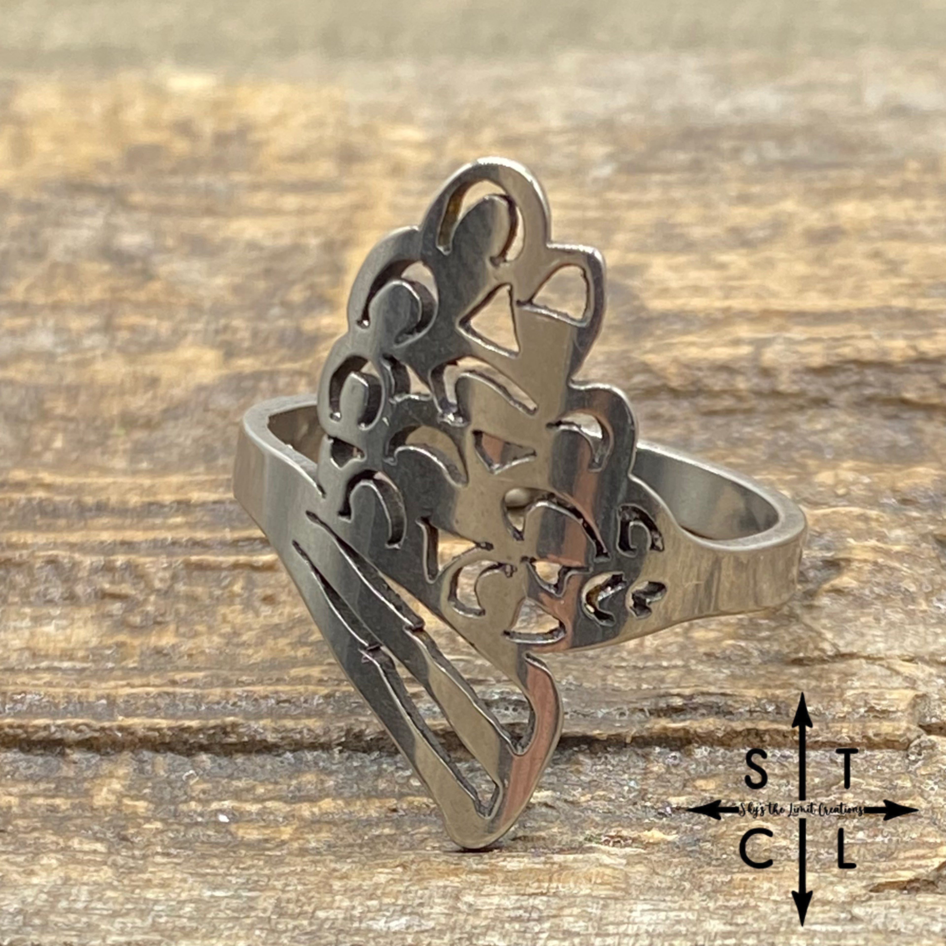 Abstract Peacock Stainless Steel Size