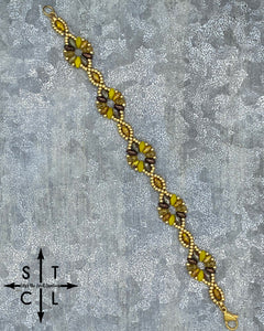 Yellow Brown Amber Gold Dallis Bracelet