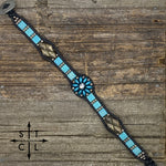 Load image into Gallery viewer, Metallic Turquoise Light Turquoise Daisy
