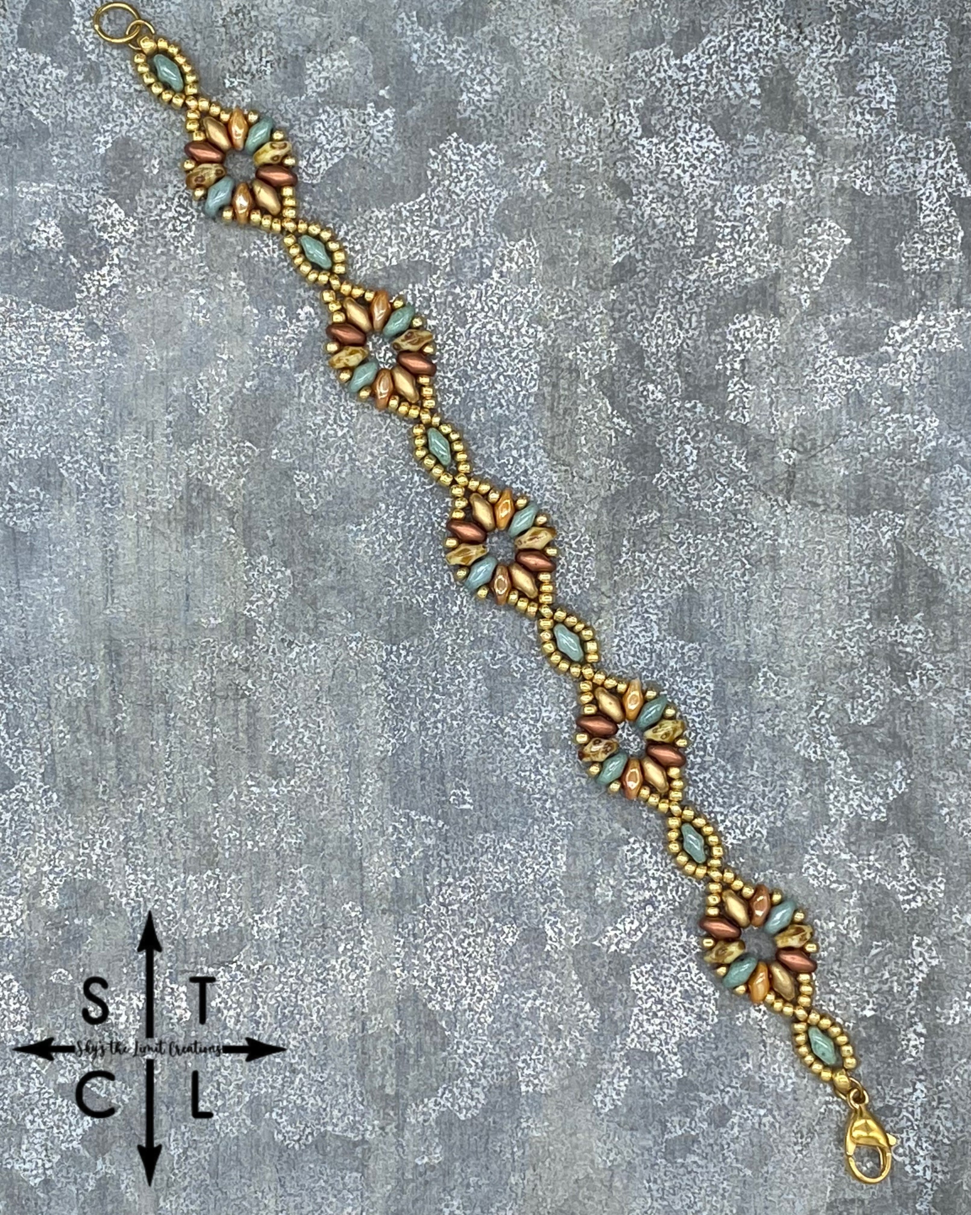Apricot Picasso Bone Copper Gold Dallis Bracelet