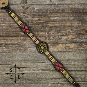 Clear Olive Green Peacock Bronze Picasso Red Daisy