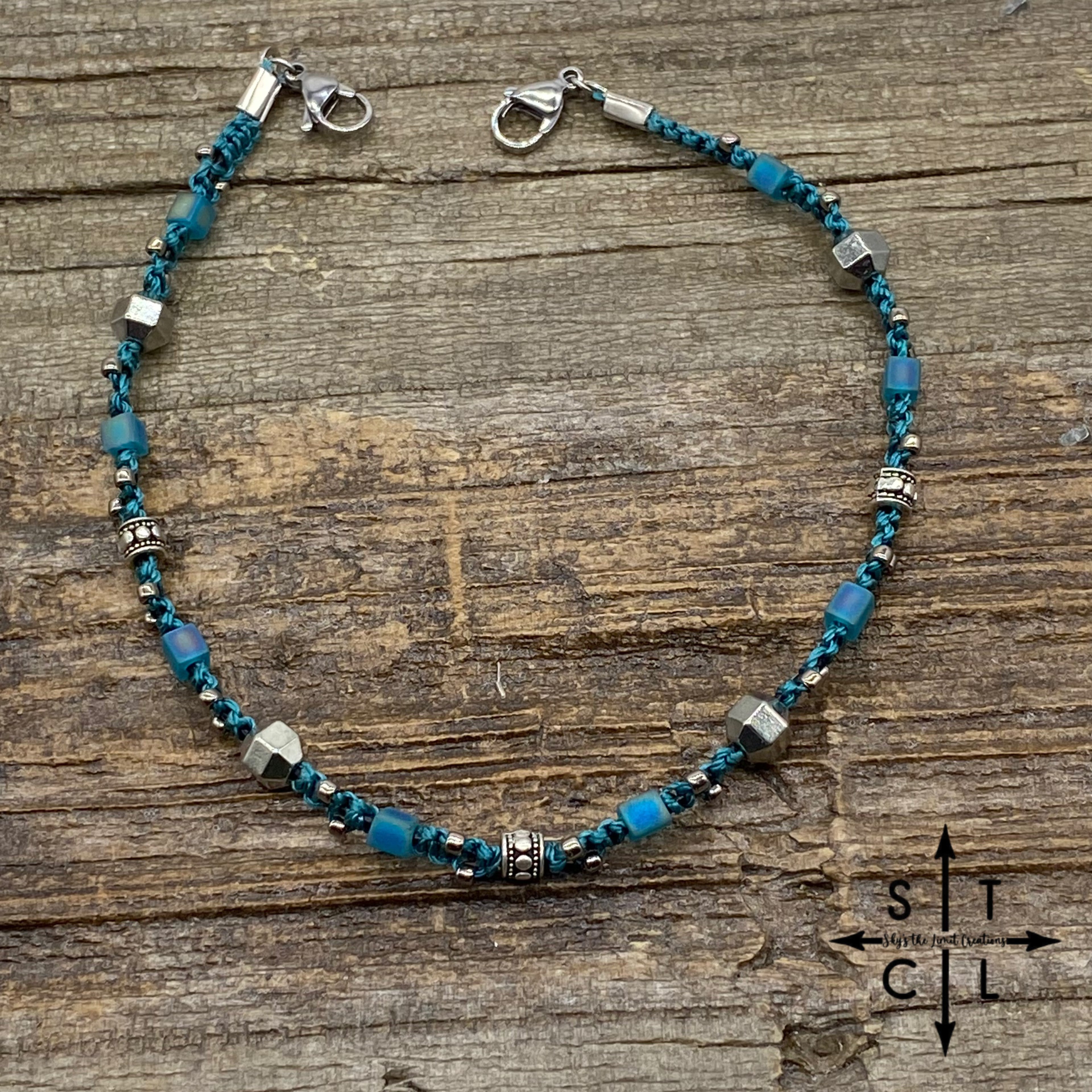 Turquoise Silver Gunmetal SilverTrucker Hat Chain
