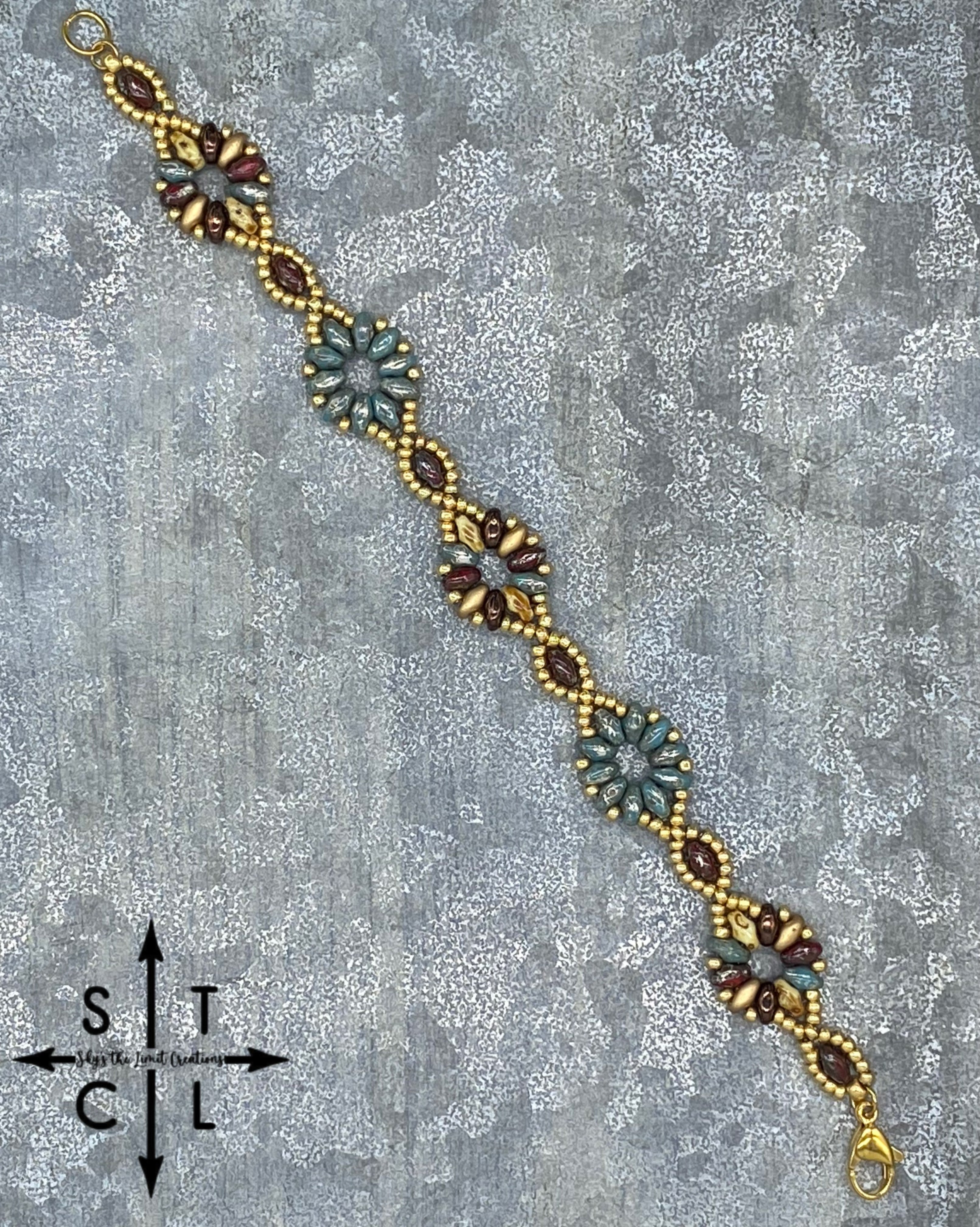 Picasso Bone Turquoise Maroon Gold Dallis Bracelet