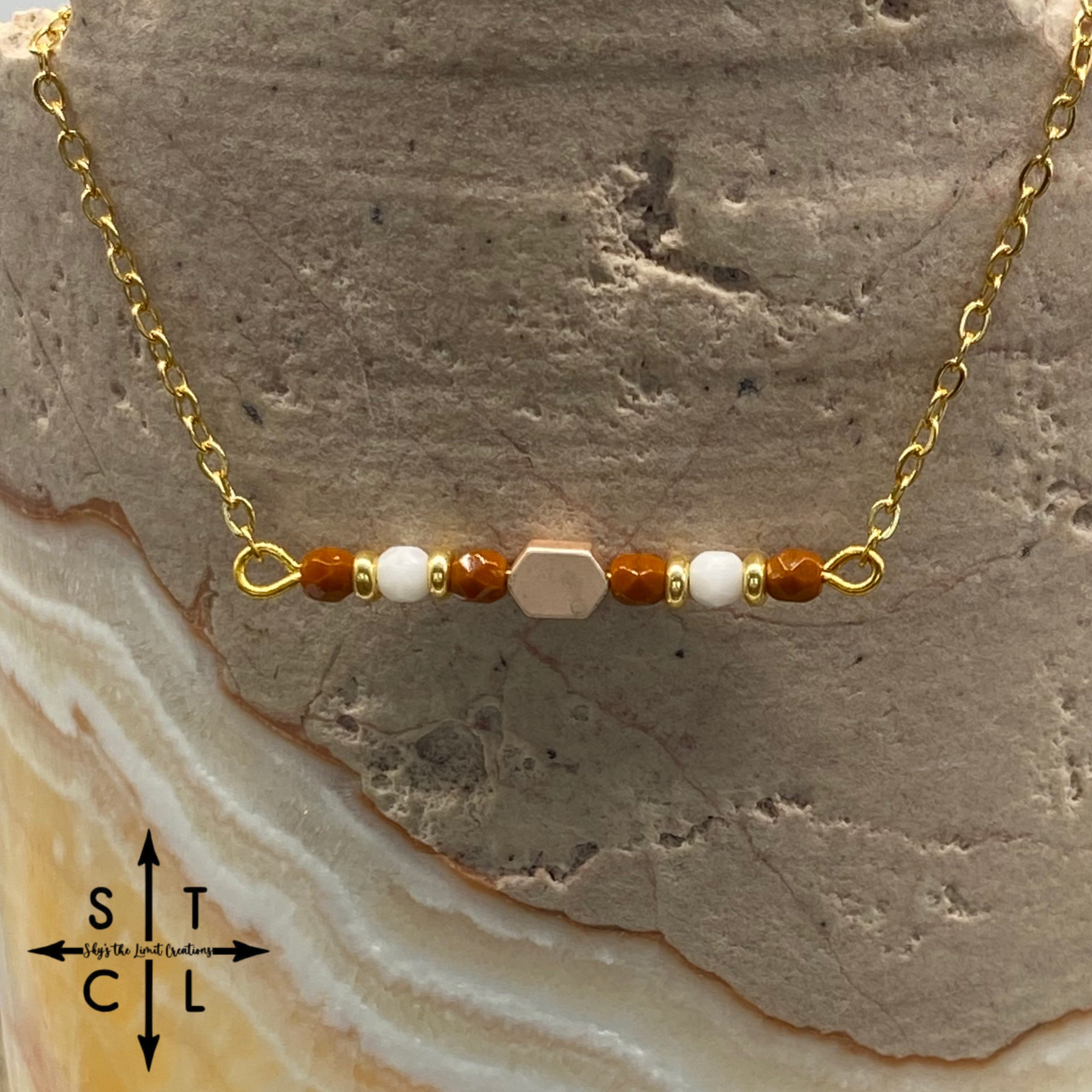 Burnt Orange White Gold Barbara
