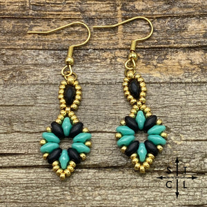 Turquoise Black Dallis Earrings