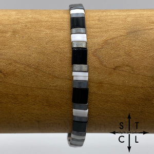 Tila Bracelet Black Matte Silver White