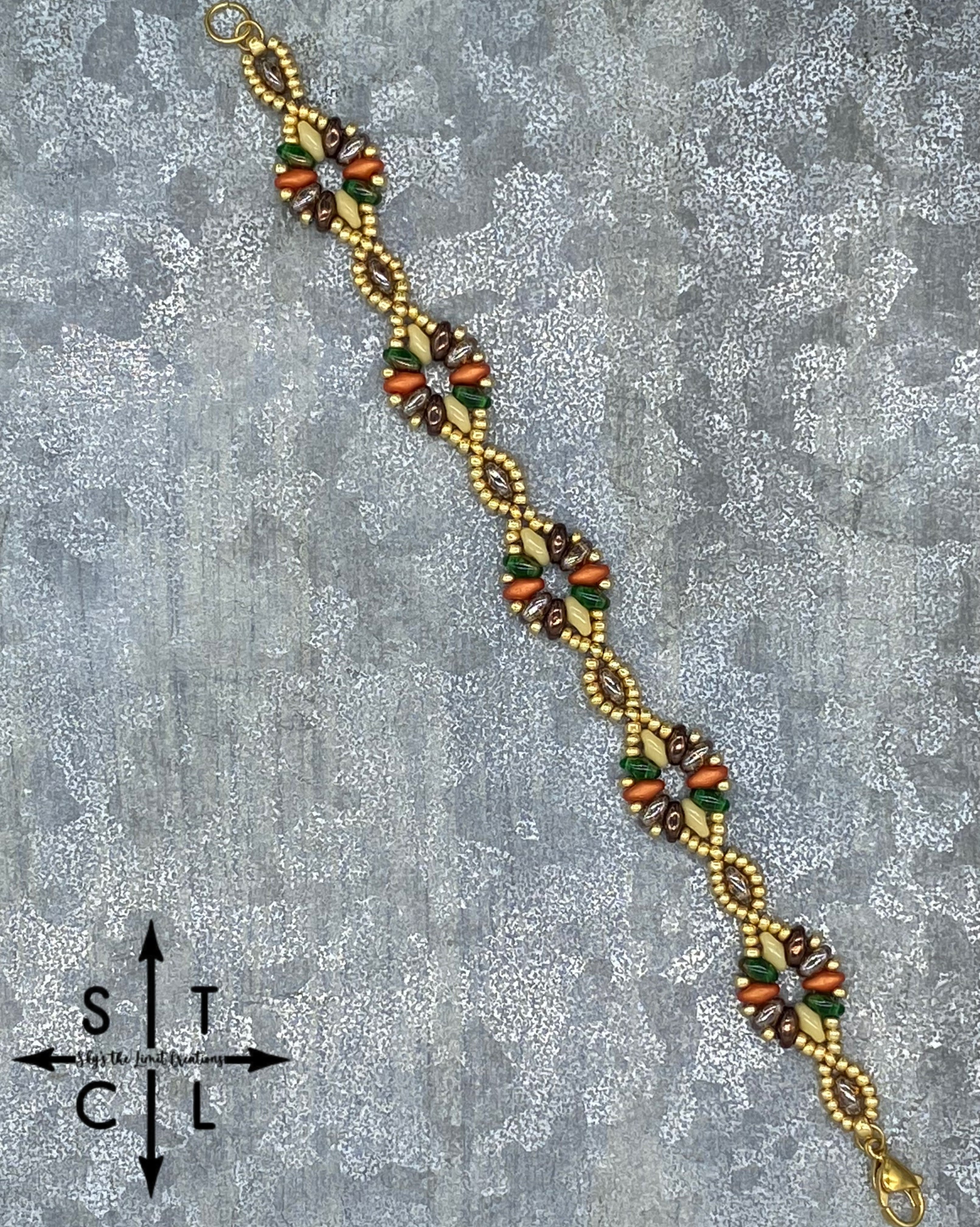Brown Orange Green Beige Dallis Bracelet