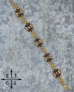 Picasso Maroon Gold Dallis Bracelet