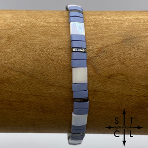 Tila Bracelet Grey Blue White Gun Metal Silver