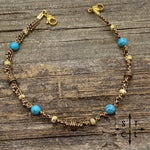 Load image into Gallery viewer, Turquoise Gold Beige Picasso Trucker Hat Chain
