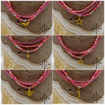 Load image into Gallery viewer, Pink Hot Pink Pearl White Gold Stretchy Anklet
