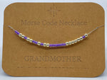 Load image into Gallery viewer, Morse Code Necklace Grandmother Silver
