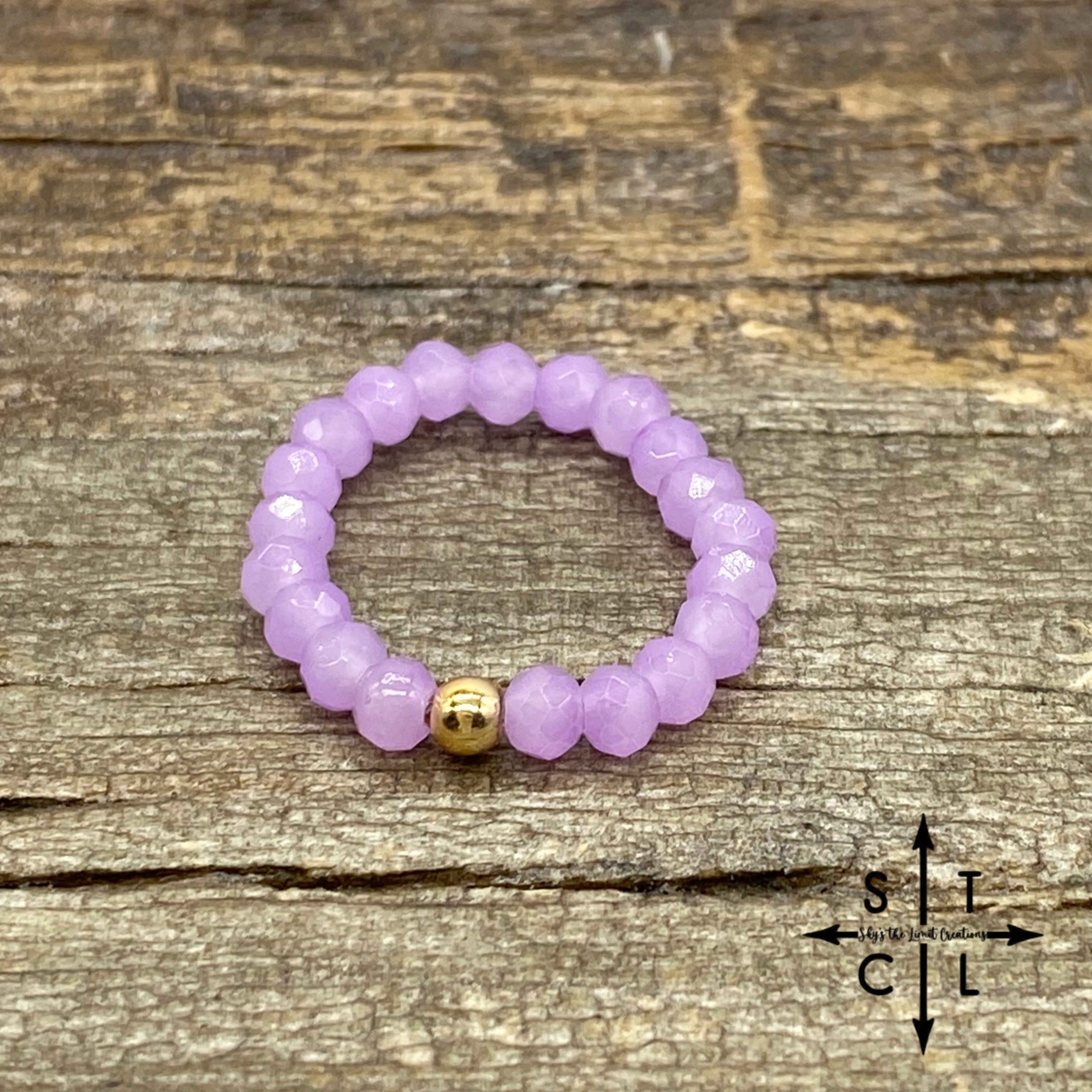 Purple Crystal Stretch Ring