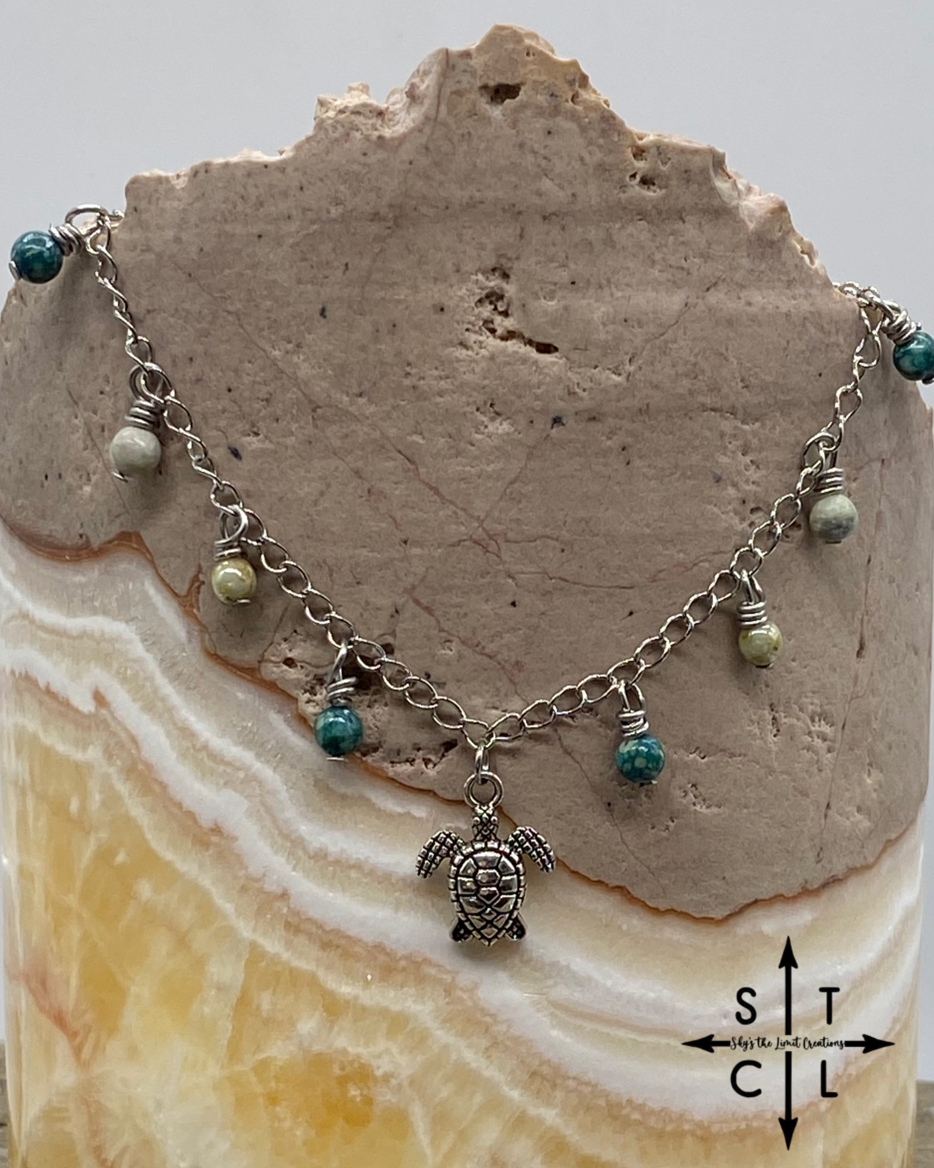 Turtle Mix Green Katy Anklet