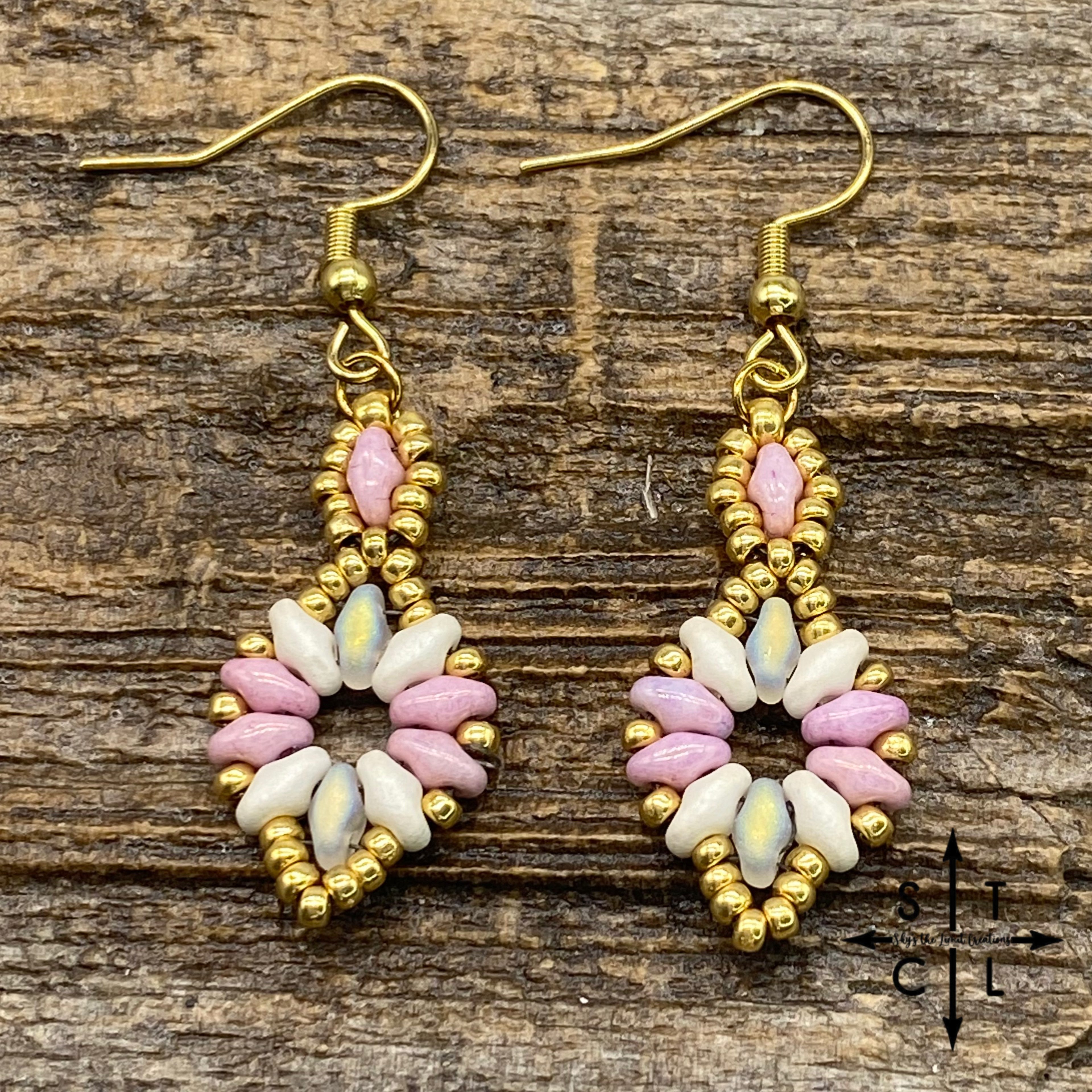 Lilac White Clear Shimmer Dallis Earrings